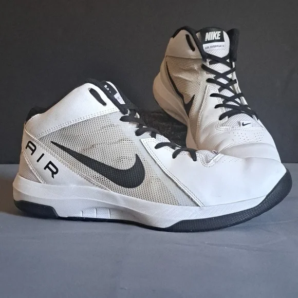 Nike Shoes Mens Air Overplay IX White Black Swoosh Classic Basketball Sneaker - Picture 7 of 7